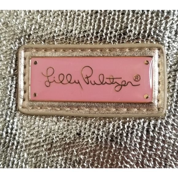 Lilly Pulitzer Textured Gold Metallic Wristlet - Picture 3 of 5